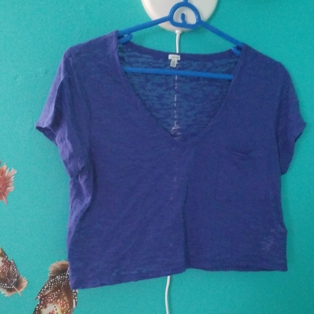 Crop v neck tee